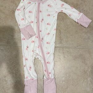 Bamboo Little Pink Floral Kids One Piece